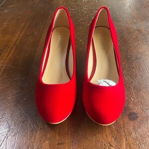 Ochenta size 12 red velvet heels
